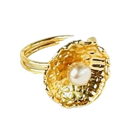 [100111] Brass Pearl Rings